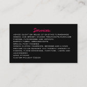 インテリア・デザインの名刺のシャンデリア 名刺 (裏面)