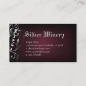 インテリア・デザインの名刺のリネンワインの銀 名刺 (裏面)