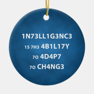 インテリジェンス引用文サークルオーナメント セラミックオーナメント