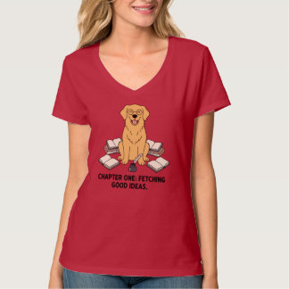 インテリジェント ゴールデンレトリバー 本好き インク デザイン Tシャツ
