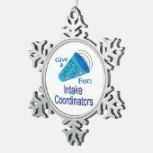 インテークコーディネーターのために大声で叫ぶ スノーフレークピューターオーナメント (右)