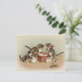 インテージのクリスマス猫のプリンを作る猫 シーズンポストカード (スタンド正面)