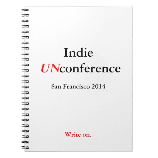 インディのUnConferenceの螺線形ノート-書いて下さい ノートブック (正面)