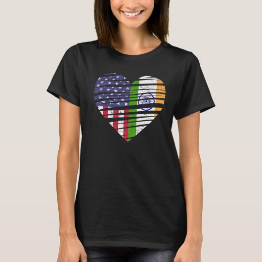インディアアメリカングロウンデハートアメリカ愛国者伝統モ Tシャツ (正面)