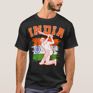インディアクリケットサポーターのシャツジャージーインディアンクリック Tシャツ