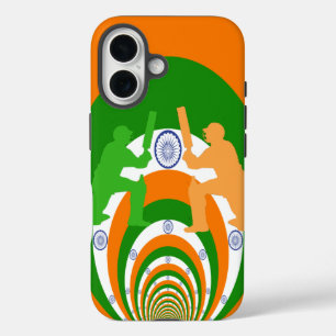 インディアクリケットスピリット抽象デザイン iPhone 16ケース