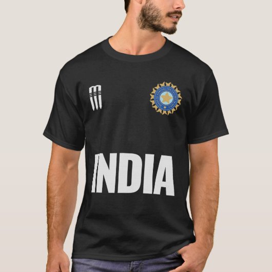 インディアクリケットナショナルファンチームジャージーギフトインディアン Tシャツ (正面)