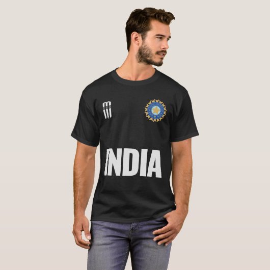 インディアクリケットナショナルファンチームジャージーギフトインディアン Tシャツ (正面フル)