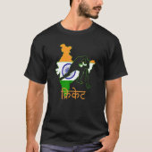 インディアクリケットプレイヤーインディアン国旗Punjabis Indigeno Tシャツ (正面)