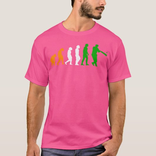 インディアクリケット選手の進化インディアクリケットチーム Tシャツ (正面)
