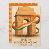 インディアゲート独立記念日お祝いカード (正面/裏面)