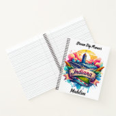 インディアナのカラフルスカイラインアートを発見 ノートブック (内部)