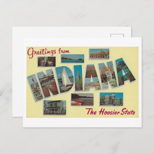 インディアナのグリーティング ヴィンテージポストカード ポストカード (正面/裏面)