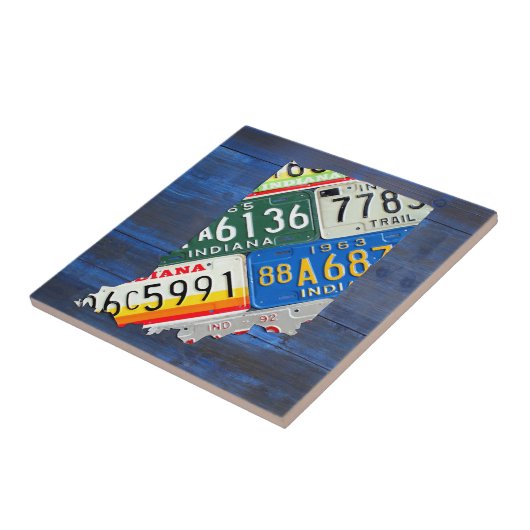 インディアナのナンバープレートの地図のセラミックタイル タイル (側面)