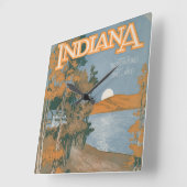 インディアナの再度背部家 スクエア壁時計 (傾斜)