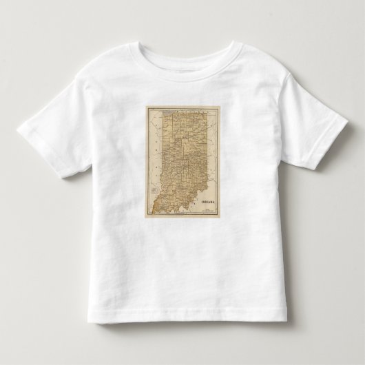 インディアナの地図書の地図 トドラーTシャツ (正面)