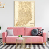 インディアナの地図 キャンバスプリント (インサイチュ (リビング))
