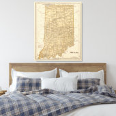インディアナの地図 キャンバスプリント (インサイチュ (寝室))
