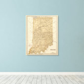 インディアナの地図 キャンバスプリント (インサイチュ (ウッドフロア))