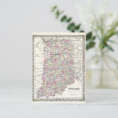 インディアナの地図。ジョセフハッチンコルトン ポストカード (スタンド正面)