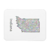 インディアナの地図 マグネット (横)