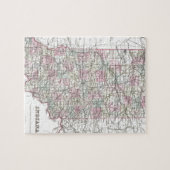インディアナの地図。 ヨセフHutchins Colton ジグソーパズル (横)