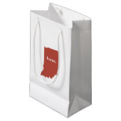 インディアナの家のシルエットの州の地図 スモールペーパーバッグ (正面アングル)