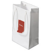 インディアナの家のシルエットの州の地図 スモールペーパーバッグ (裏面アングル)