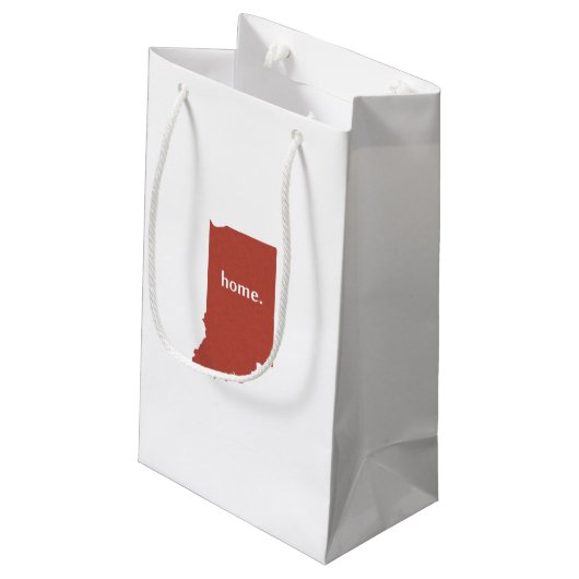 インディアナの家のシルエットの州の地図 スモールペーパーバッグ (裏面アングル)