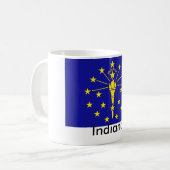 インディアナの州の旗のマグ コーヒーマグカップ (正面左)