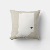 インディアナの州の枕フェイクなリネンパーソナライズ クッション (正面)