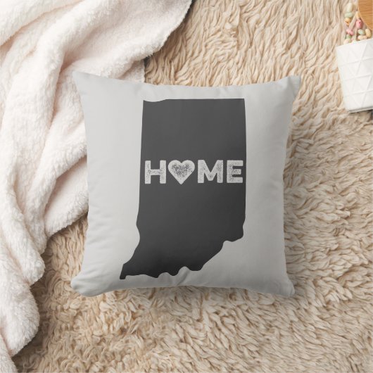 インディアナの故郷の州愛ハートの枕 クッション (ブランケット)