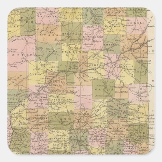 インディアナの新しい地図 スクエアシール (正面)