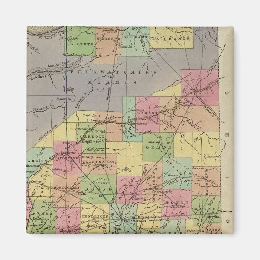 インディアナの新しい地図 マグネット (正面)