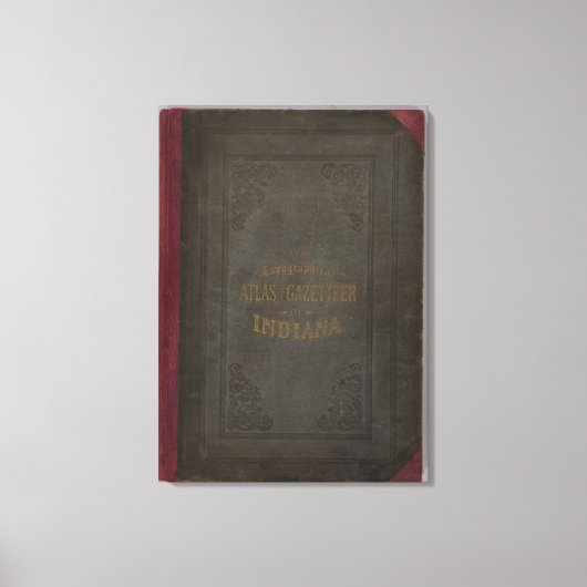 インディアナの新しい地形図と地名辞典 キャンバスプリント (正面)