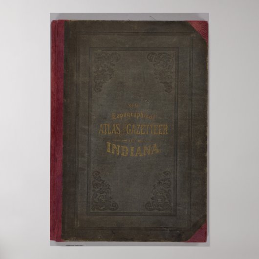 インディアナの新しい地形図と地名辞典 ポスター (正面)