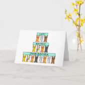 インディアナの漫画猫からのハッピーバースデー カード (黄色い花)