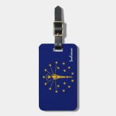 インディアナの荷札、愛国的インディアナ国旗 ラゲッジタグ (正面縦)