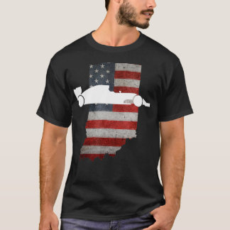 インディアナアメリカン国旗の州とレース Tシャツ