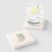 インディアナアンティーク写真マップヴィンテージ州グラフ ストーンコースター (横)