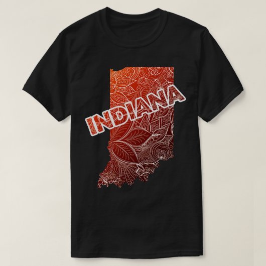インディアナカラフルのマンダラ美術地図bに文字 tシャツ (デザイン正面)