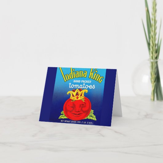 インディアナキングトマトのラベル ノートカード (正面)