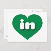 インディアナグリーンハート – 私は大好き ポストカード (正面/裏面)