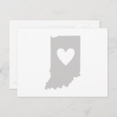 インディアナグレー州マップシェイプパーサーハート切り出し ポストカード (正面/裏面)