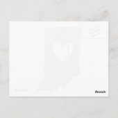 インディアナグレー州マップシェイプパーサーハート切り出し ポストカード (裏面)