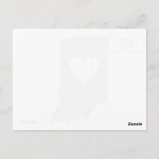 インディアナグレー州マップシェイプパーサーハート切り出し ポストカード (裏面)