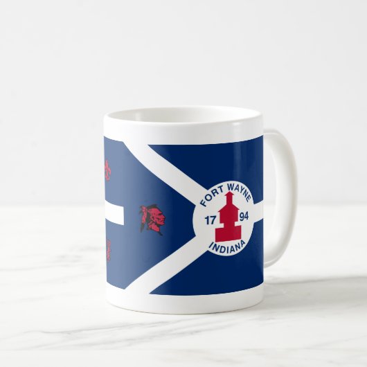 インディアナコーヒーマグ州旗 コーヒーマグカップ (正面右)