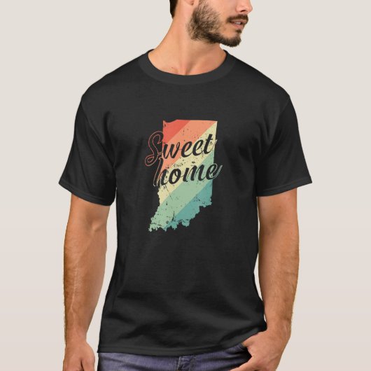 インディアナスイートホームマップUSAアメリカ Tシャツ (正面)