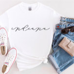 インディアナスクリプト州女子Tシャツ Tシャツ<br><div class="desc">毎日新しいデザインを追加！</div>