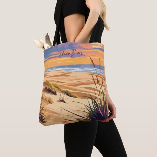 インディアナダンスインディアナヴィンテージトラベルイラストレーション トートバッグ (クローズアップ)